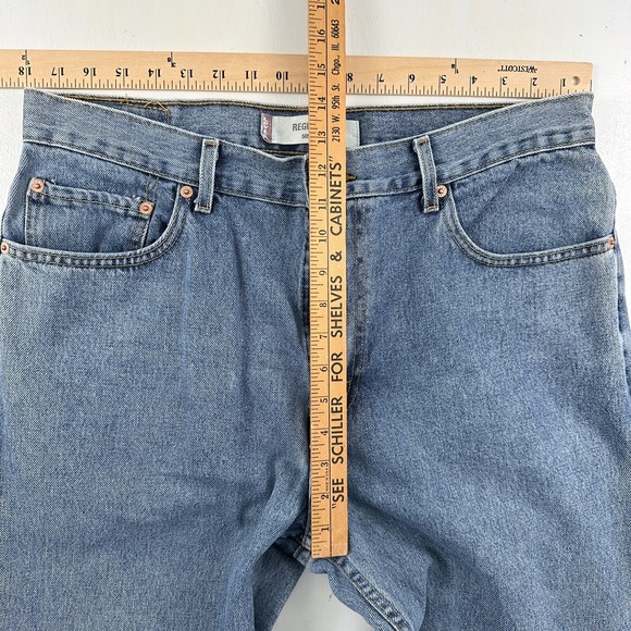 EUC LEVI'S 505 Blue Jeans Men 36x30 Light Wash Cotton Denim Zip Fly Straight Y2K - Picture 4 of 11